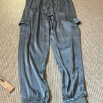 FATE. Ice Blue Satin Jogger Pants S Photo 2