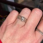 Signed Pear Cut Crown Tiara Design size 7 Silver Photo 1