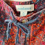 Sundance Kalini Shorts Floral Stripes Brown Contrast Trim Linen Size L Petite Photo 4