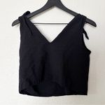 Emerson Fry Linen Blend Tie Shoulder Mod Top Minimalist Tank Blouse Black XS Photo 6
