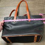 Dooney & Bourke  Eva Large Zip Shopper Black and Brown‎ Slouchy Leather Tote Photo 3