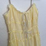 Billy J Halo Maxi Dress Lemon Yellow Polyester Ruffle Tiered Spaghetti Strap Size 6 Photo 2