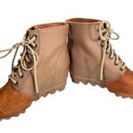 Sorel PDX Comfort Tan Leather
Waxed Canvas Waterproof Wedge Booties Photo 4