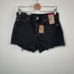 Levi's Womens Original 501 High Rise Black Denim Cutoff Shorts Size 29 Photo 3