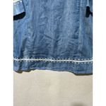 Umgee  Chambray Denim Tunic Dress Embroidered Bohemian Festival Medium Photo 4