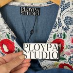 Denim and lace midi dress NWT Blue Photo 6