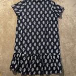 J Jill Dress Womens Large Petite Navy Blue Paisley Knee Short Sleev Swing Modest Size undefined Photo 2