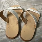 Jack Rogers  Women's  Two Band Leather Slides Slip On Flops Sandals White 7.5 Photo 3