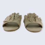 Joie Mai Tan Beige Suede Ruffle Open Toe 2" Block Heel Slide Sandal 37.5 7.5 Photo 1