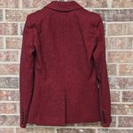 Veronica Beard Miller Double-breasted Herringbone Blazer In Burgandy Size 2 Photo 2