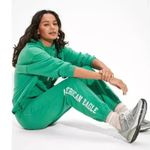 American Eagle NWT Green Highest Rise Fleece Heritage Boyfriend Jogger Size s Photo 0
