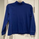 L.L. Bean Size MP Royal Blue Long Sleeve Cotton Relaxed Fit Mock Neck Top Photo 0