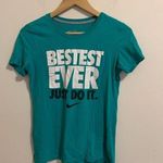Nike The Tee Athletic Dept Bestest Ever JUST DO IT Green Womens Size Medium Slim Photo 0