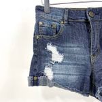 Indigo Rein Blue Dark Wash Distressed Denim Shorts Photo 5