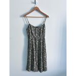 Uniqlo dress size Extra Small midi black cream floral slit 90s Photo 3