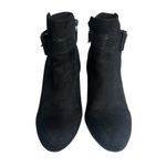 London Fog  Collection Black Water Resistant Ankle Booties Heeled Boots Buckle 8M Photo 5