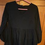 Longsleeve Black Ruffle Babydoll Style Dress Photo 0