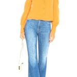 Line and Dot NWT  Thea Square Neck Blouse Caramel Puffed Sleeves Size Medium Photo 4