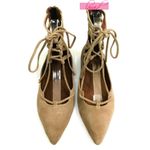 Free People Shay Lace-Up Flats Taupe Suede Leather Corset Strappy Distressed 6 Photo 8