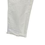 Loft SZ 27/4 Straight Crop Jeans High-Rise Frayed Hems Zip-Fly Stretch Beige Photo 4