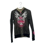 Affliction Vintage Reversible Distressed Hoodie Y2K Grunge Size Medium Photo 7