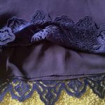 Ann Taylor {NWOT ~} ~ navy blue ~ lace bottom - fully lined blouse Photo 5