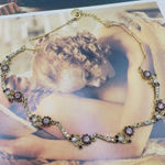 Vintage Yoni Z Vintage Crystal Flower Necklace Gold Photo 0