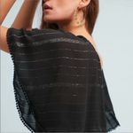 Farm Rio Anthropologie  Luiza Metallic Crochet Flutter Sleeve Maxi Dress Black Photo 2