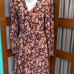 Wild Fable  Floral Long Sleeve Dress - Black and Orange Photo 0