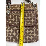 Fossil  Signature Marlow Crossbody Bag Brown Floral Leather Trim Fabric 8.5"x9" Photo 11