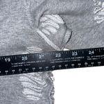 Distressed Ripped Grey Hoodie Women Oversized Casual Streetwear Gray Size L Photo 2