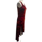 Vintage 90s Y2K Fairy Grunge Red Flame Velvet Whimsigoth Slit Dress (Size M) Size M Photo 3