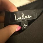 Lulus Last Love Song Black Mini Dress Bell Sleeves Front Tie Lined Keyhole Large Photo 4