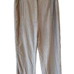 Jason Wu High Rise Linen Blend Side Braid Trim Wide Leg Pants Beige Women's 10 Photo 0