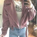 Nasty Gal Pink Corduroy Moto Jacket Photo 0