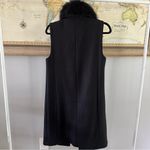 ZARA Woman Luxe Sleeveless Coat Faux Fur Removable Collar Black Small NWOT Photo 4