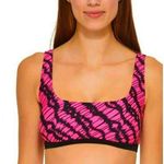 DKNY NWT Multi Printed Square-Neck Bikini Swim Top Hot Pink Size Medium M NEW Photo 1