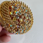 Vintage Coro Gold Tone Aurora Pave Rhinestone Brooch Pin Women’s Estate Jewelry Photo 2