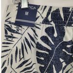 Nautica  Blue & White Tropical Leaf Print Linen Blend Shorts Women’s Size Medium Photo 7