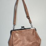 Pink Faux Leather Kiss Lock Shoulder Bag with adjustable straps Photo 4