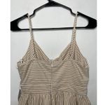 Lulus NEW Striped Midi Dress Size Small Tan White Front Knot Photo 4