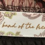 NWT Band of The Free Dark Floral Gold Pinstripe Tie Back Midi Dress Brown Size undefined Photo 5