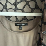 Samuel Dong Women’s Lace Textured Collared Button Down Long Sleeve w/Camisole‎ L Tan Size L Photo 12
