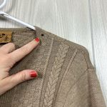 Smartwool Womens Sweater Small Tan Zip Cardigan Cableknit Scoop Merino Wool Photo 2