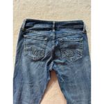 Silver Jeans  Capri Suki Womens Blue Embroidered Pocket Mid Rise‎ Denim Size 27 Photo 3
