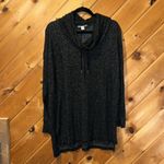 Motherhood Maternity  Hacci black marled cowl neck sweater tunic Photo 5