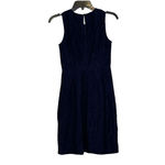 J.Crew  Womens Linda Dress Size Petite 00 Navy Blue‎ Lace Sleeveless Lined Photo 4