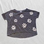 Old Navy gray and white boxy patchwork flower tee Photo 0