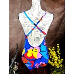 Nautica Bright Colorful Cross Back One Piece Swimsuit In to the Jungle size L Photo 8