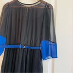 Alyx Limited Blue & Black SheerDress Belt Waist Button Back Size 6 Photo 3